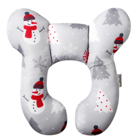 Infant Pillow  Baby Bed  U-Shaped Safety Seat  Neck Guard  Fixed Stereotyped Stroller Pillow (Option: Snowman-OPP)