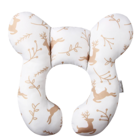 Infant Pillow  Baby Bed  U-Shaped Safety Seat  Neck Guard  Fixed Stereotyped Stroller Pillow (Option: White christmas deer-OPP)